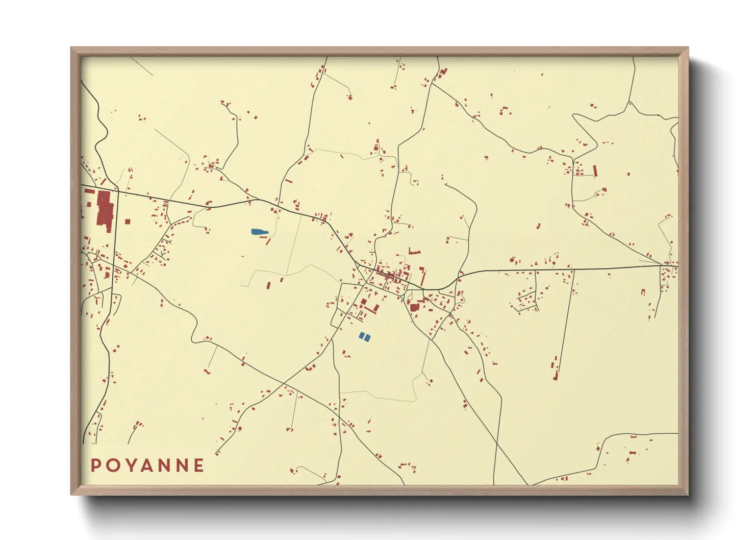 Une affiche de carte sur Poyanne