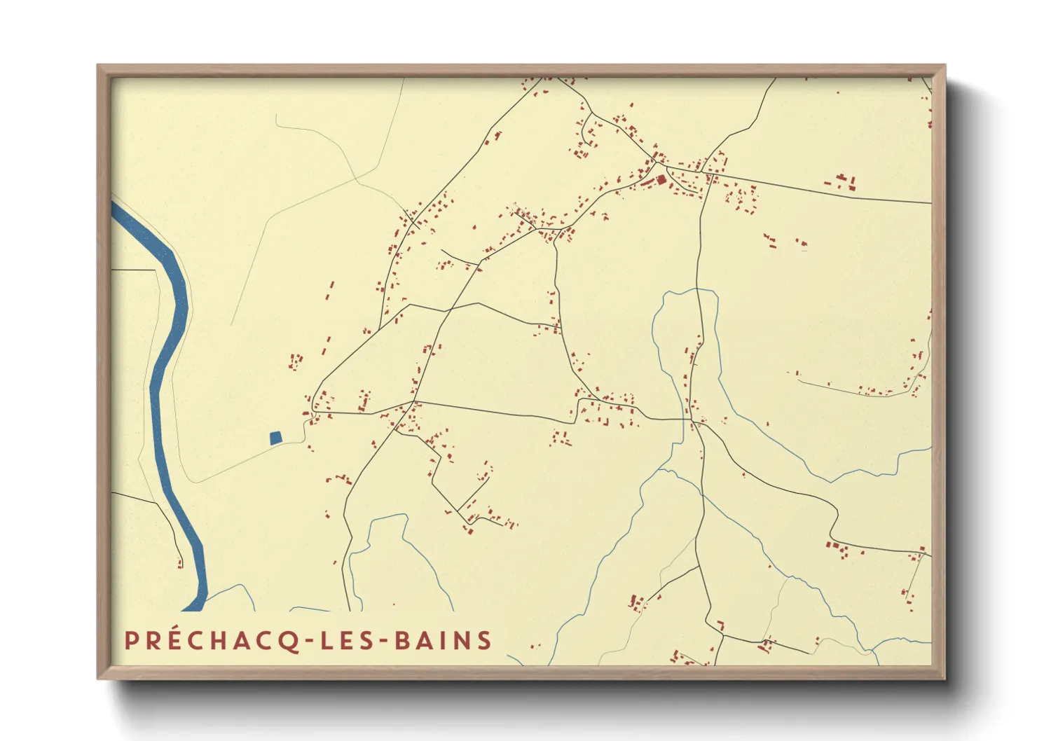 Une affiche de carte sur Préchacq-les-Bains