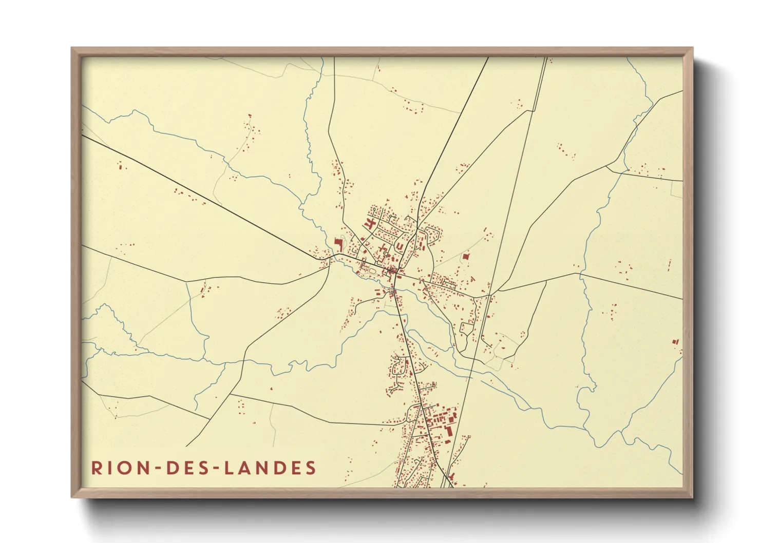 Une affiche de carte sur Rion-des-Landes