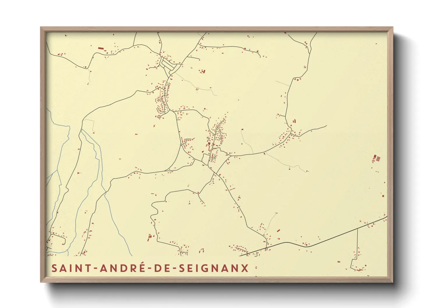 Une affiche de carte sur Saint-André-de-Seignanx