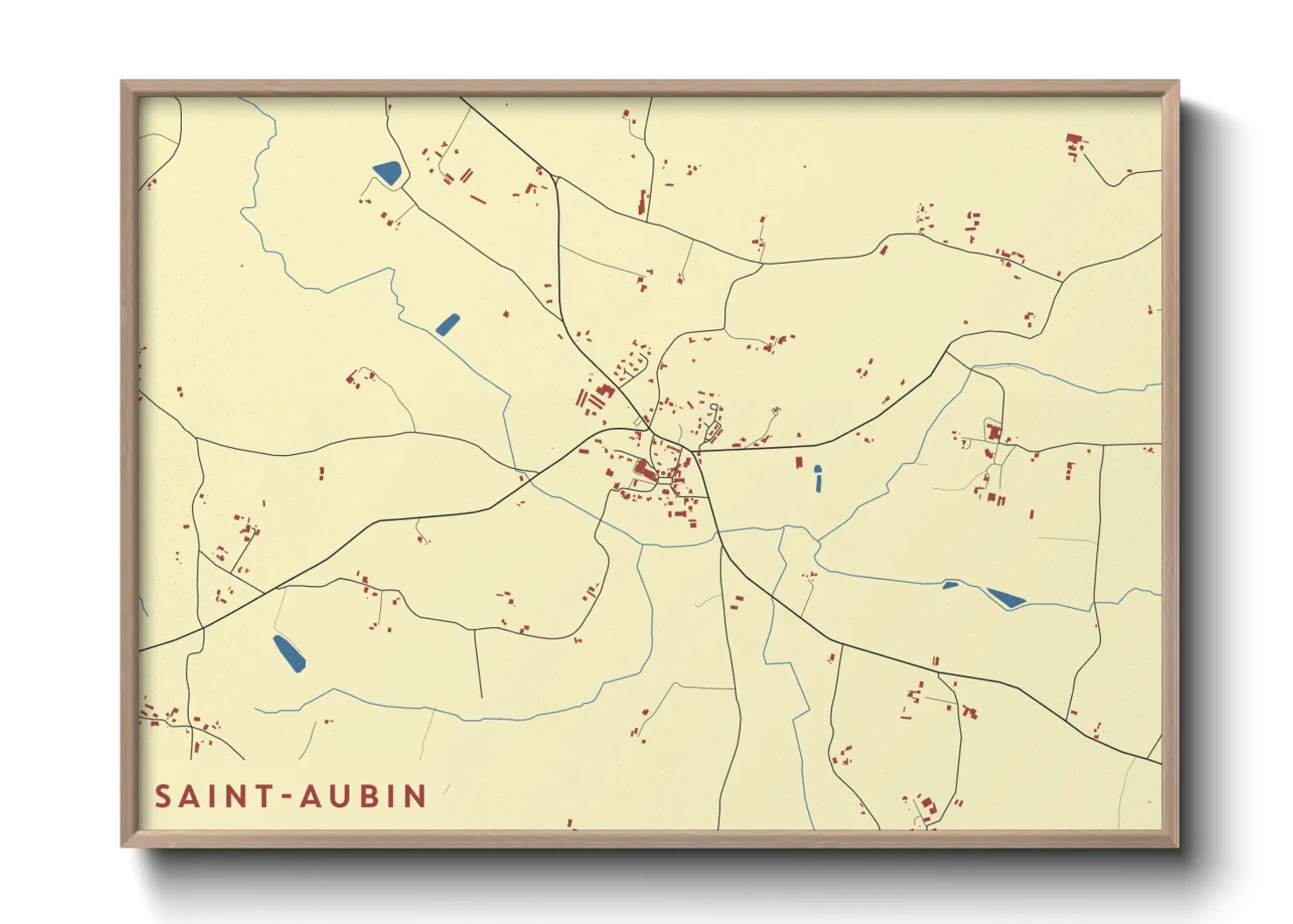 Une affiche de carte sur Saint-Aubin