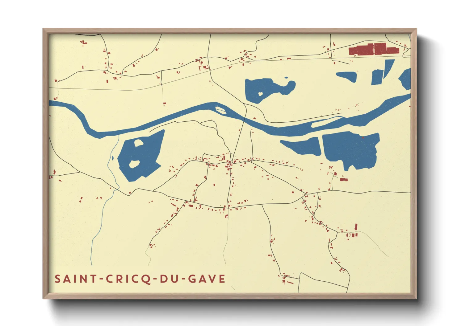 Une affiche de carte sur Saint-Cricq-du-Gave