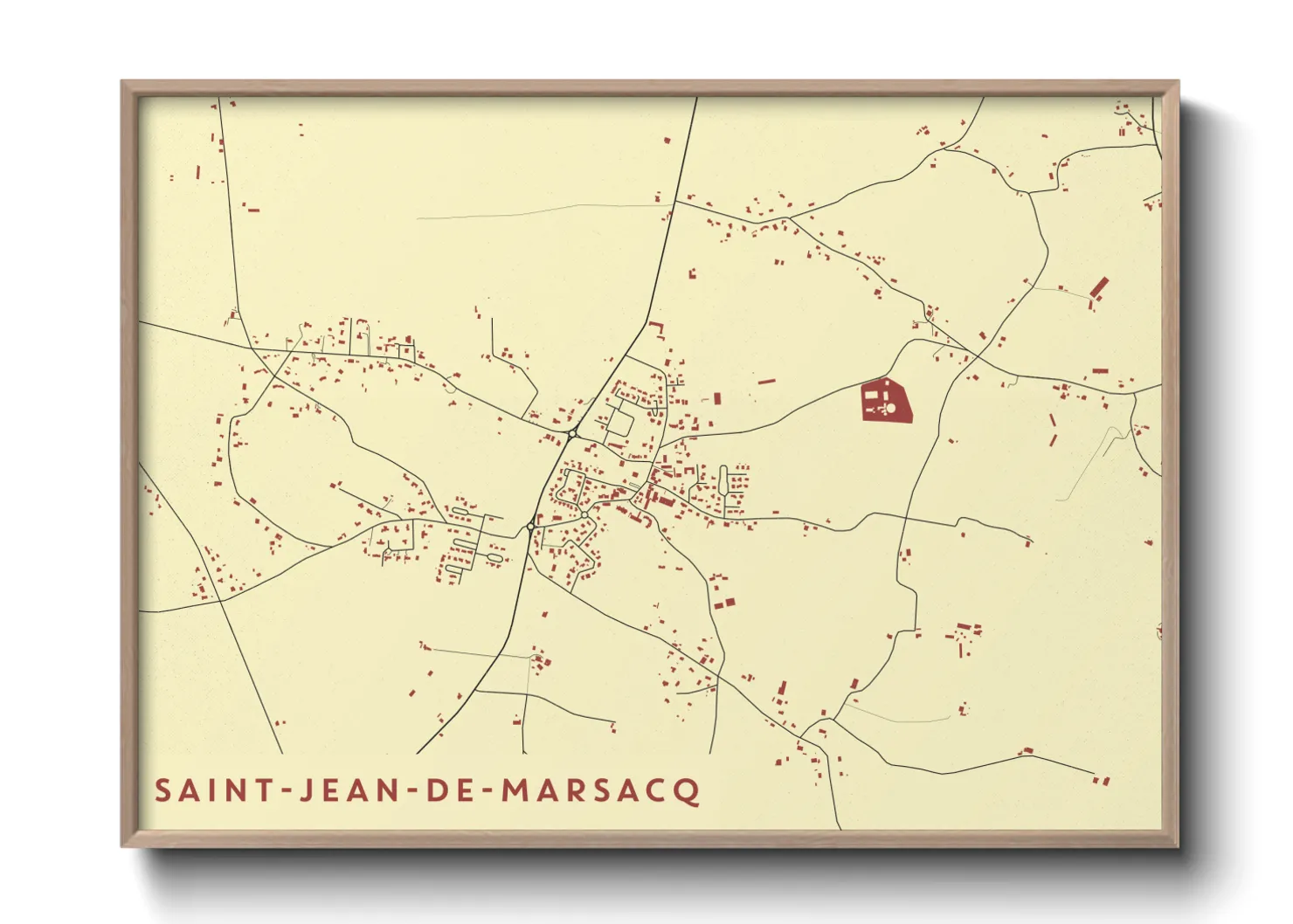 Une affiche de carte sur Saint-Jean-de-Marsacq