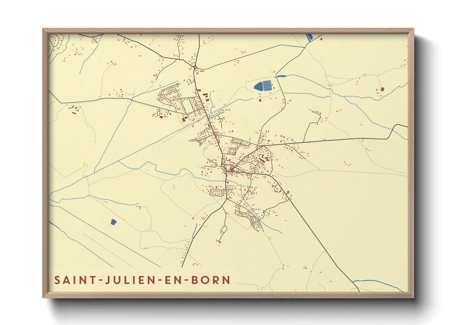 Une affiche de carte sur Saint-Julien-en-Born