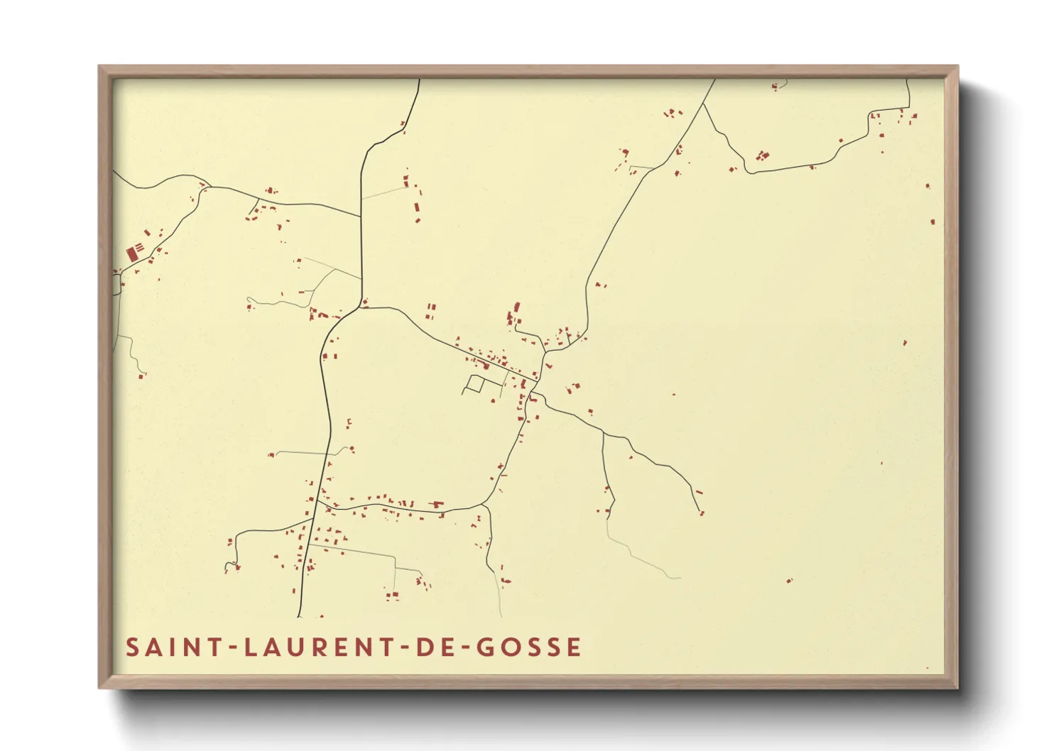 Une affiche de carte sur Saint-Laurent-de-Gosse
