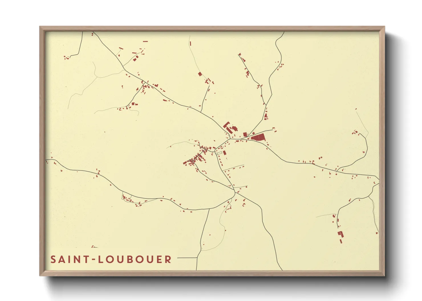 Une affiche de carte sur Saint-Loubouer