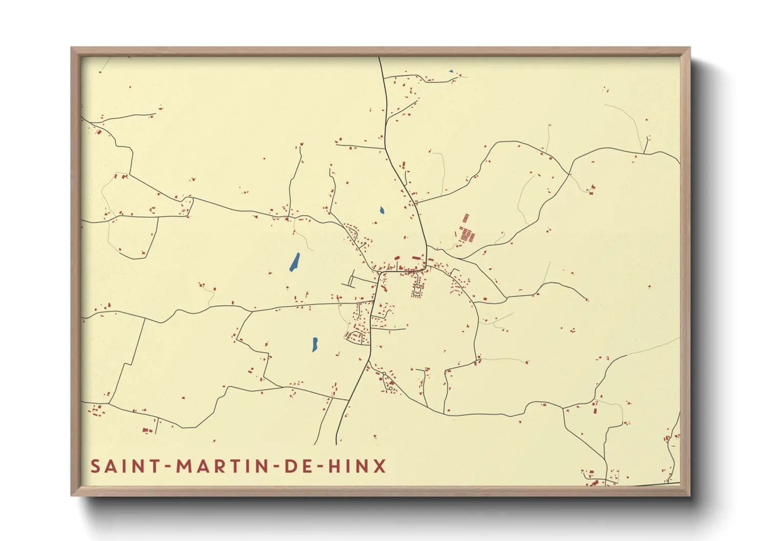 Une affiche de carte sur Saint-Martin-de-Hinx