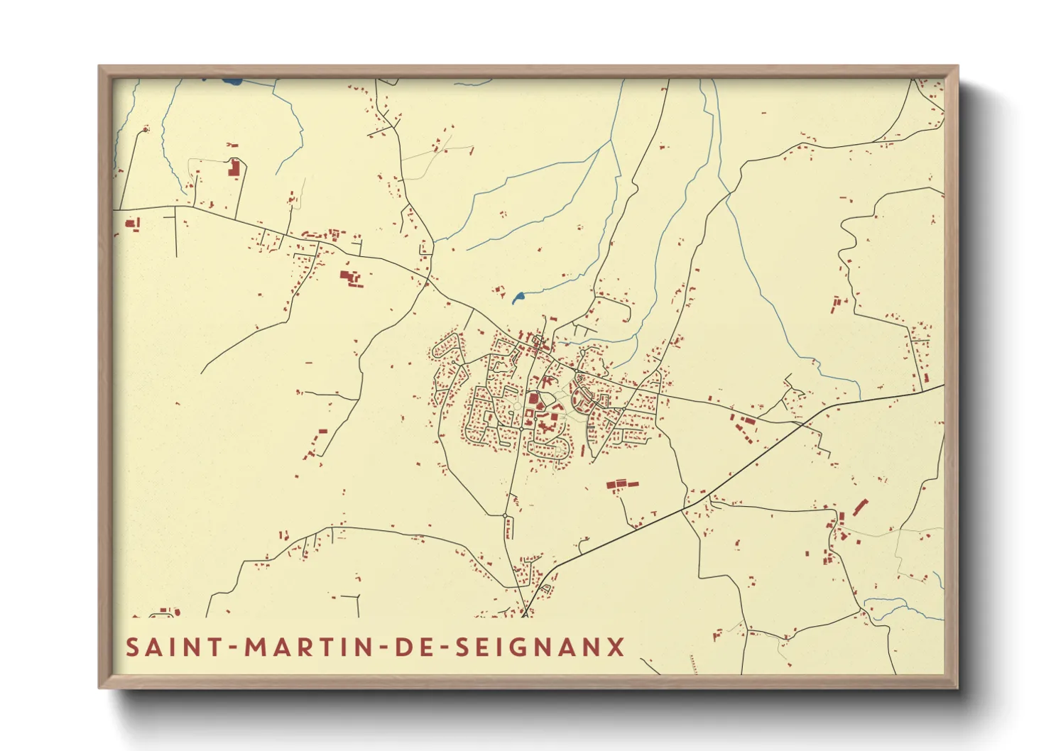 Une affiche de carte sur Saint-Martin-de-Seignanx