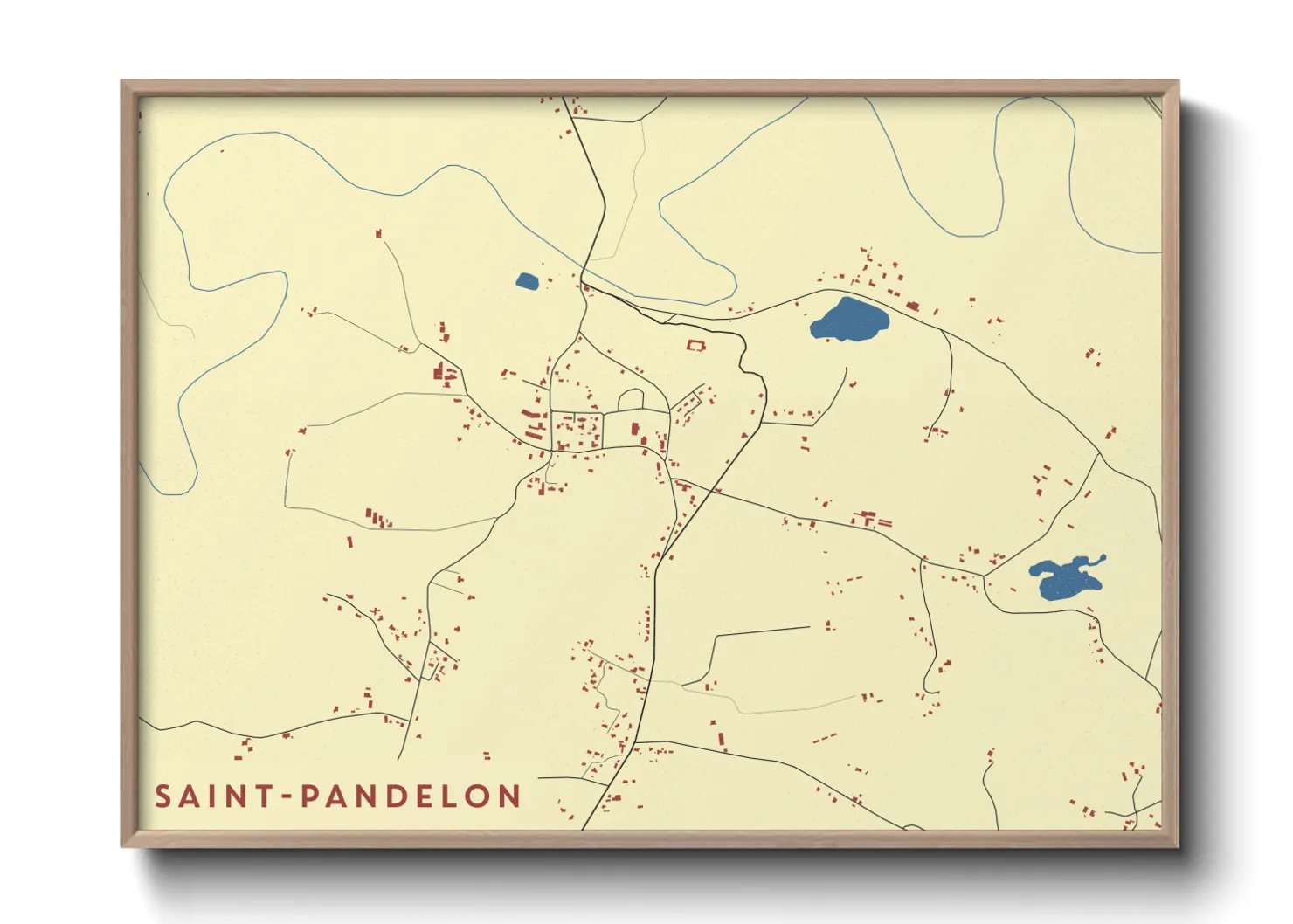 Une affiche de carte sur Saint-Pandelon