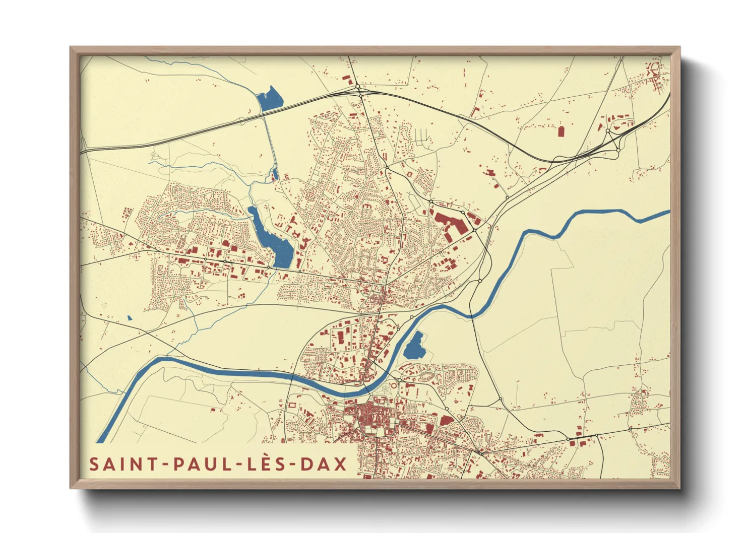 Une affiche de carte sur Saint-Paul-lès-Dax
