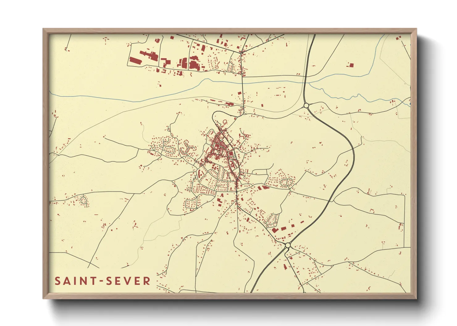 Une affiche de carte sur Saint-Sever