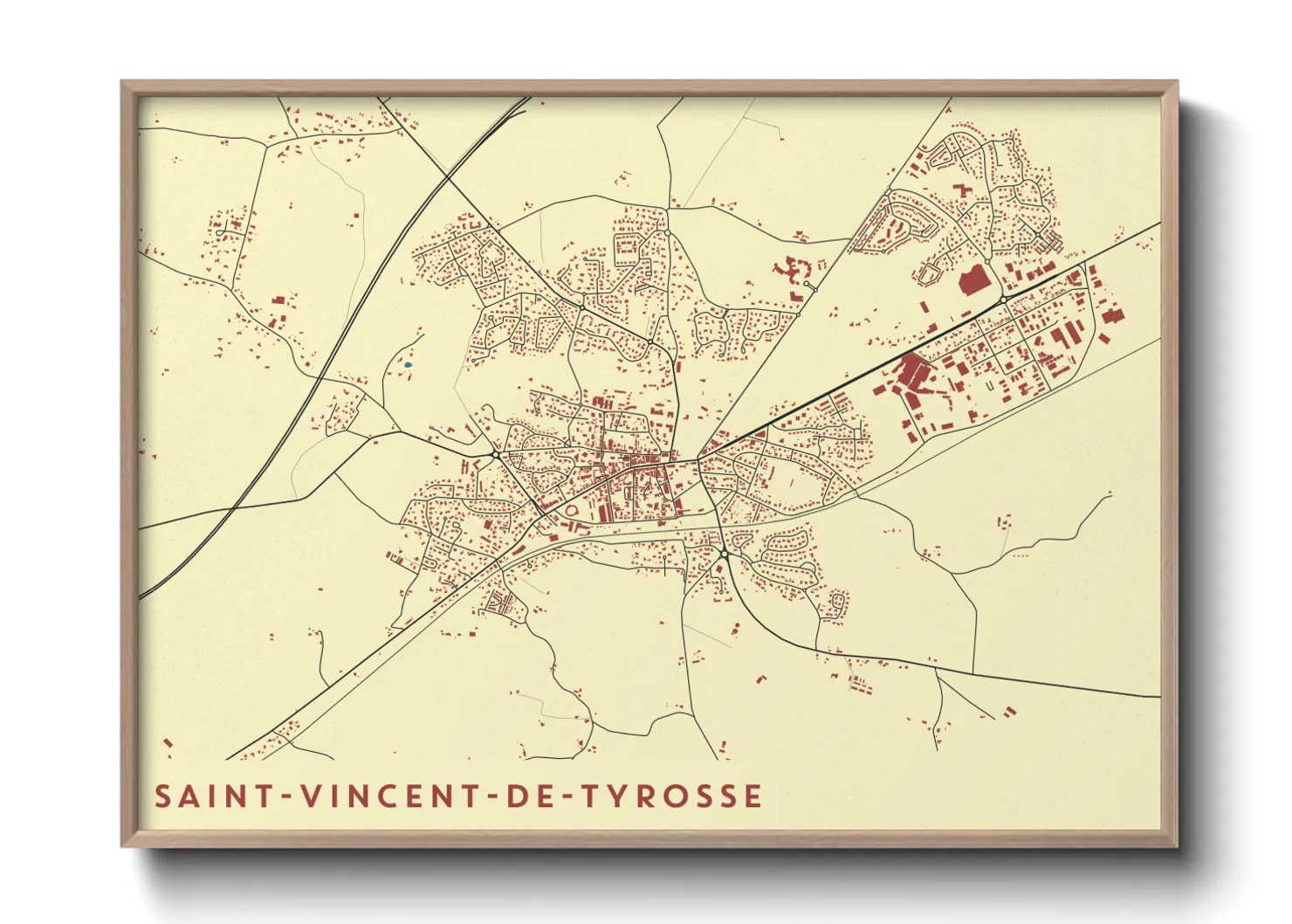 Une affiche de carte sur Saint-Vincent-de-Tyrosse