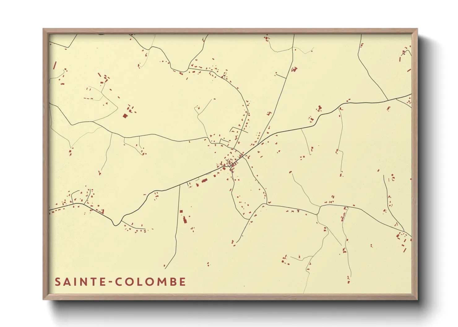 Une affiche de carte sur Sainte-Colombe