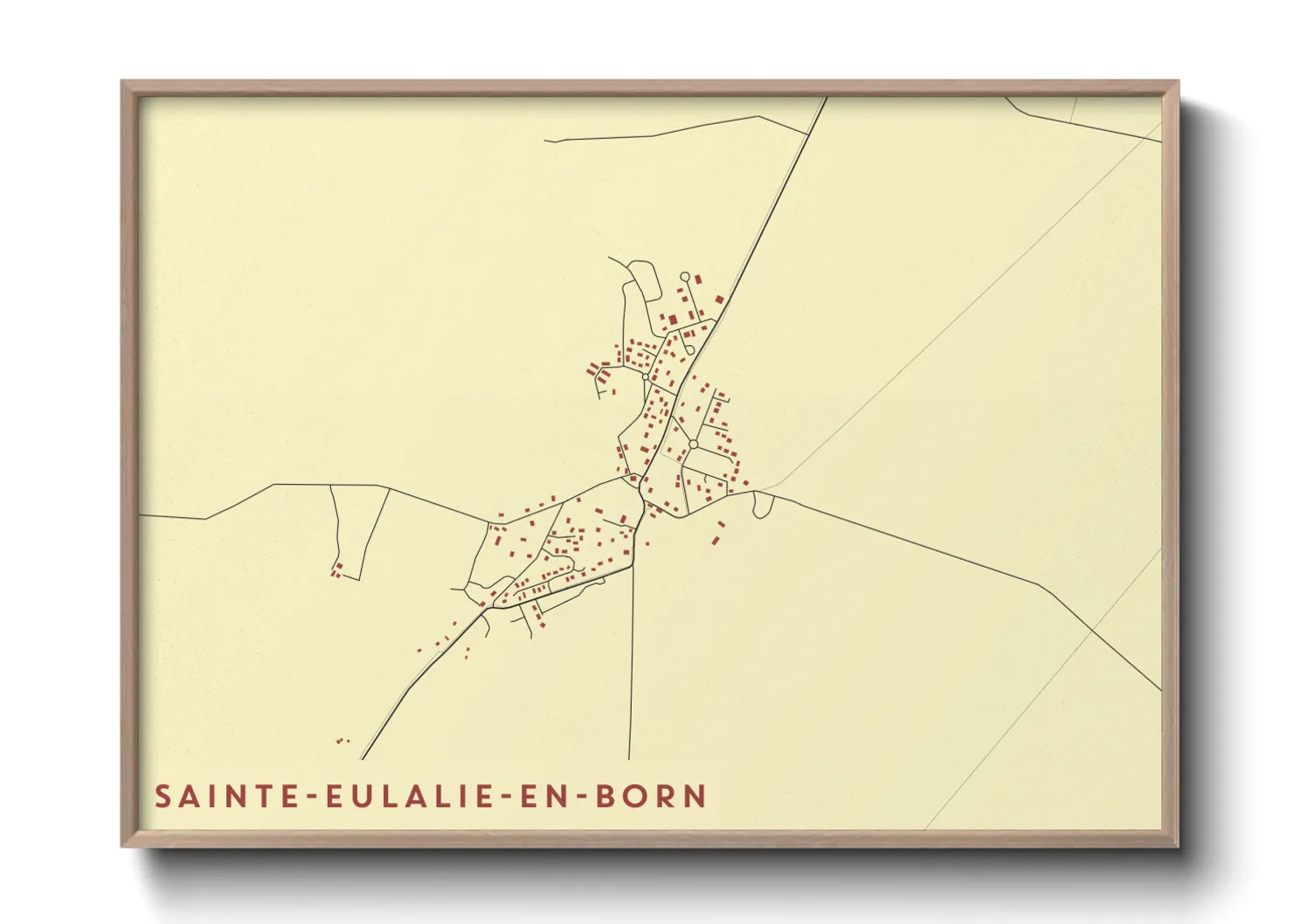 Une affiche de carte sur Sainte-Eulalie-en-Born