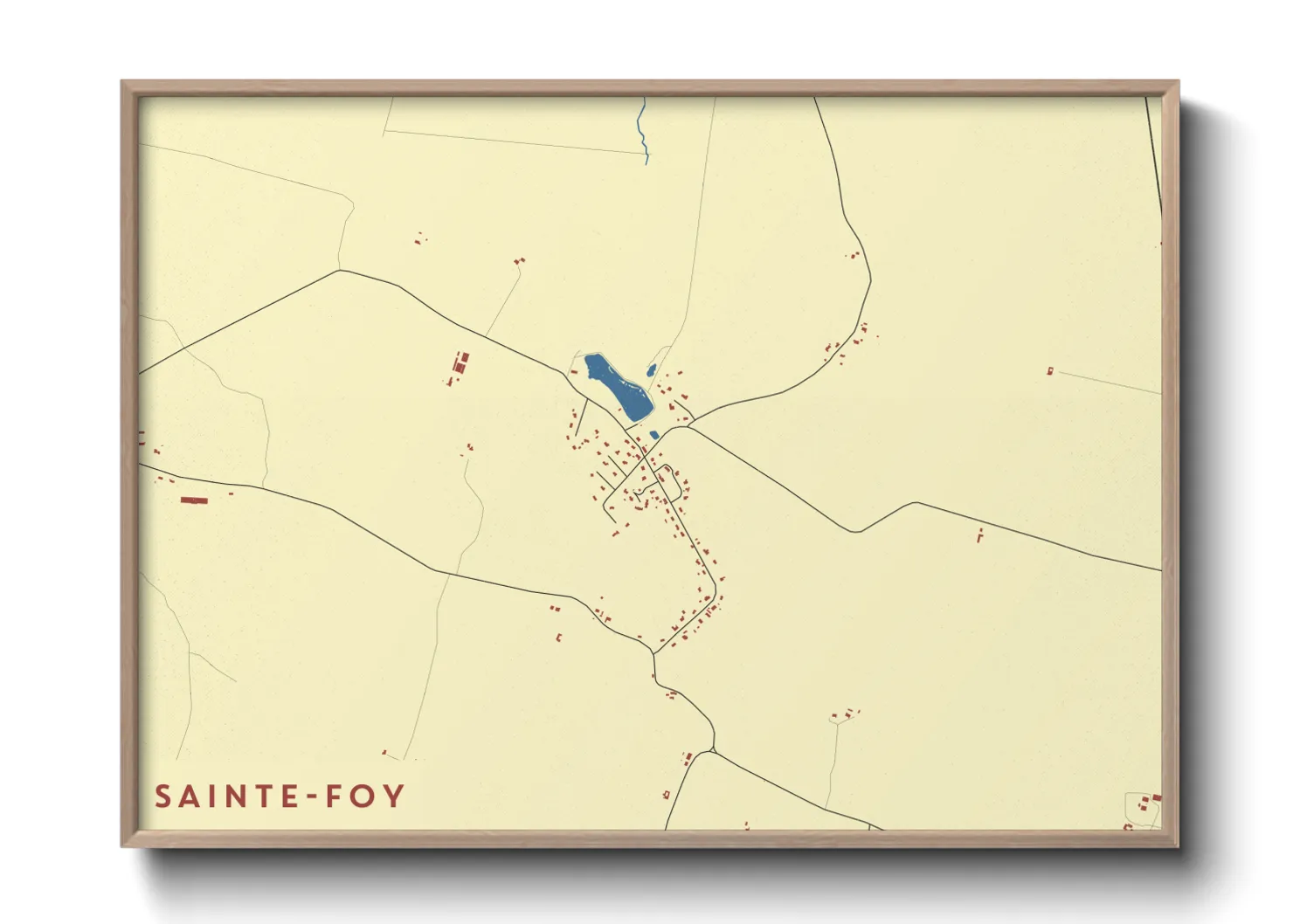 Une affiche de carte sur Sainte-Foy
