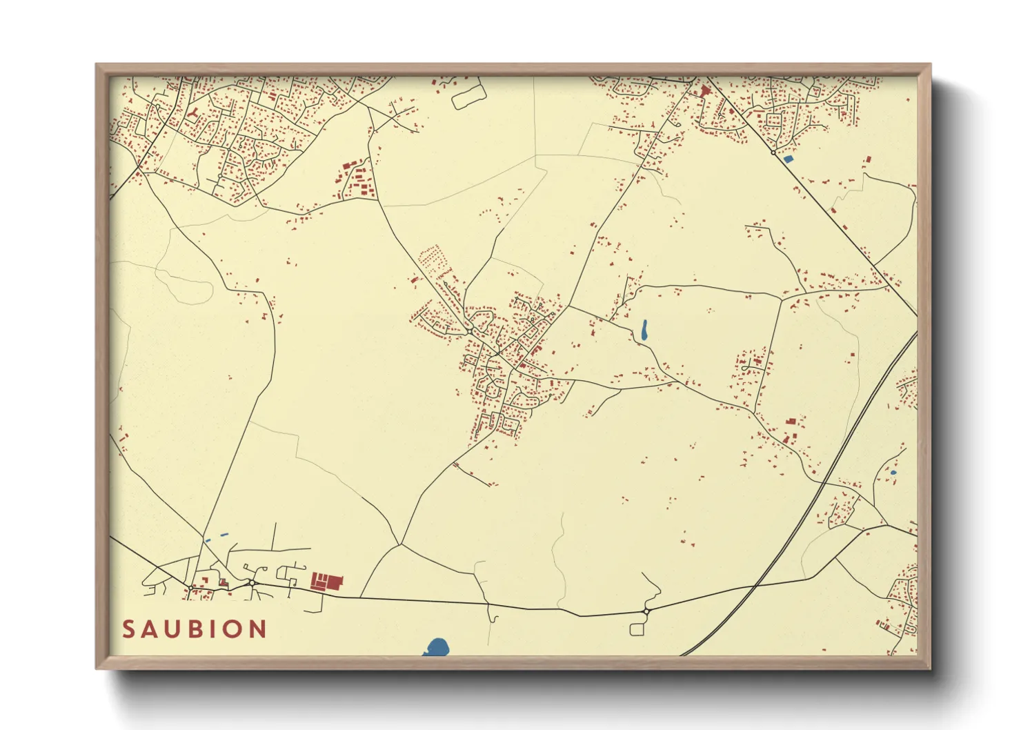 Une affiche de carte sur Saubion