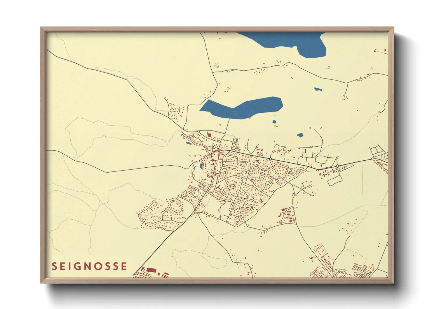 Une affiche de carte sur Seignosse