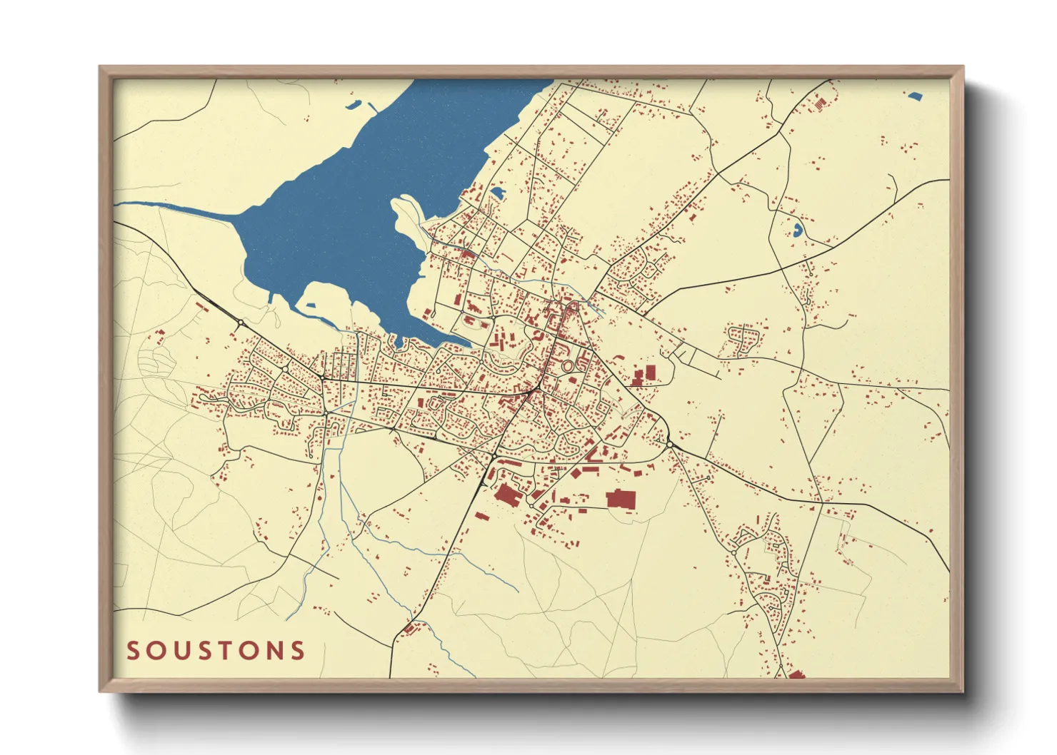 Une affiche de carte sur Soustons