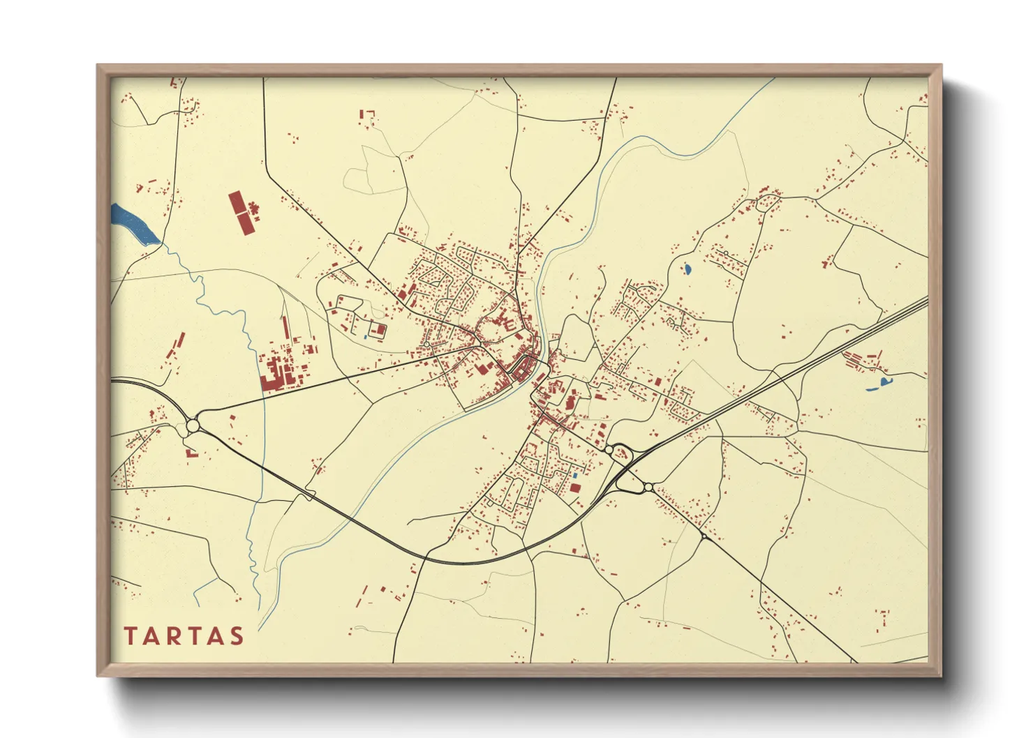 Une affiche de carte sur Tartas