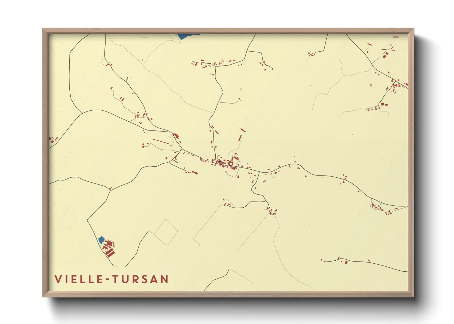 Une affiche de carte sur Vielle-Tursan