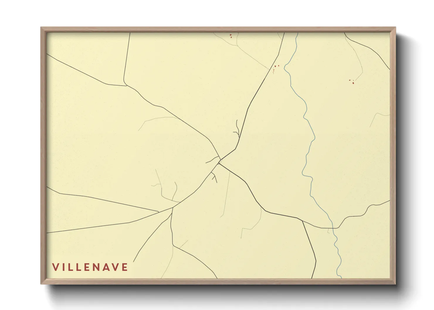 Une affiche de carte sur Villenave