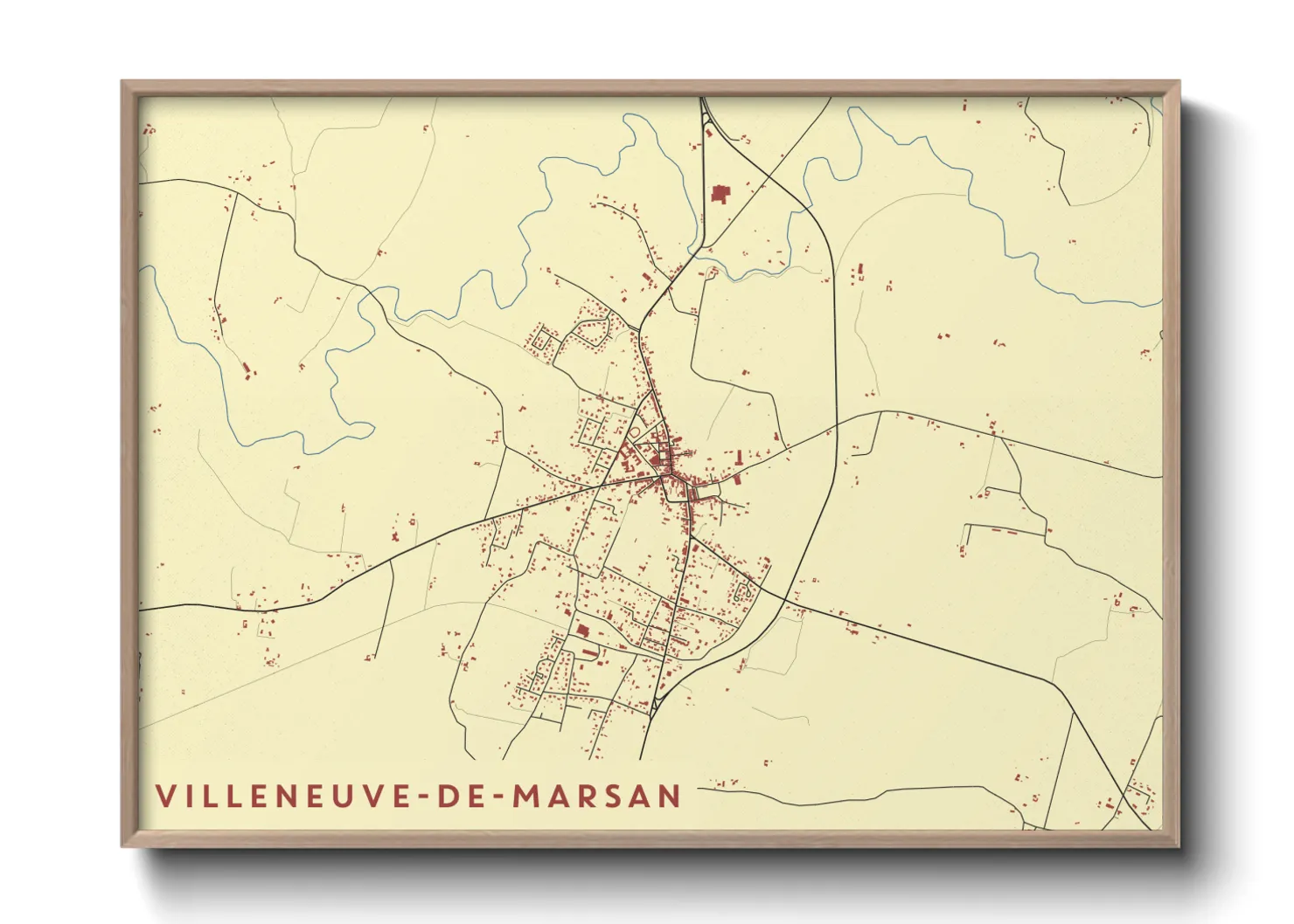 Une affiche de carte sur Villeneuve-de-Marsan