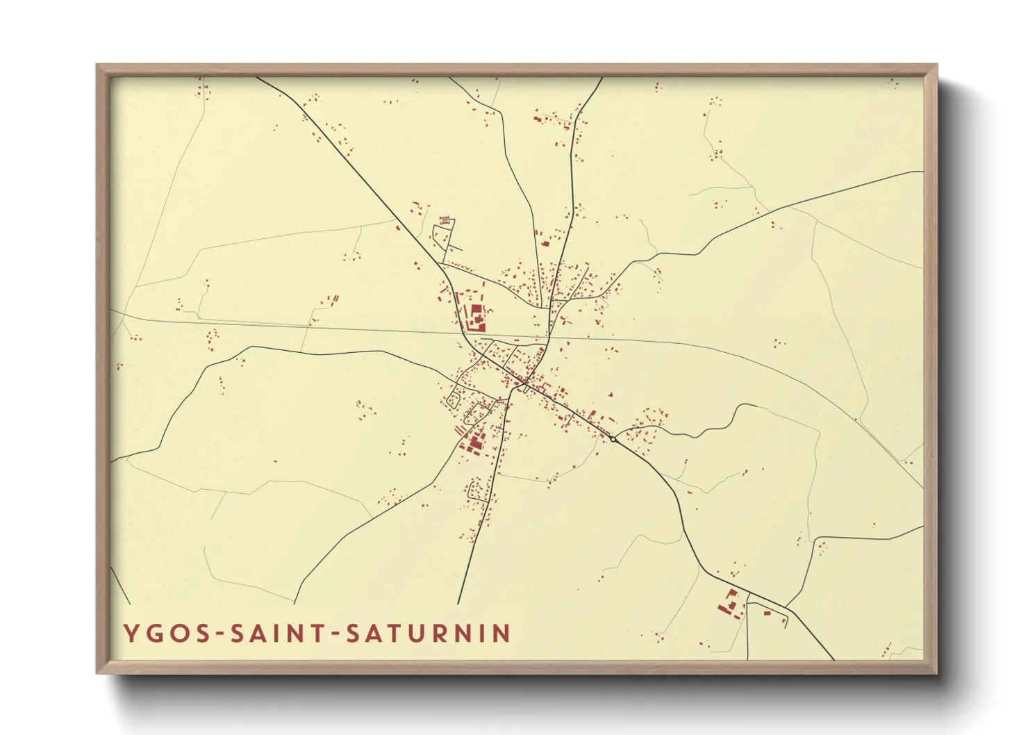 Une affiche de carte sur Ygos-Saint-Saturnin