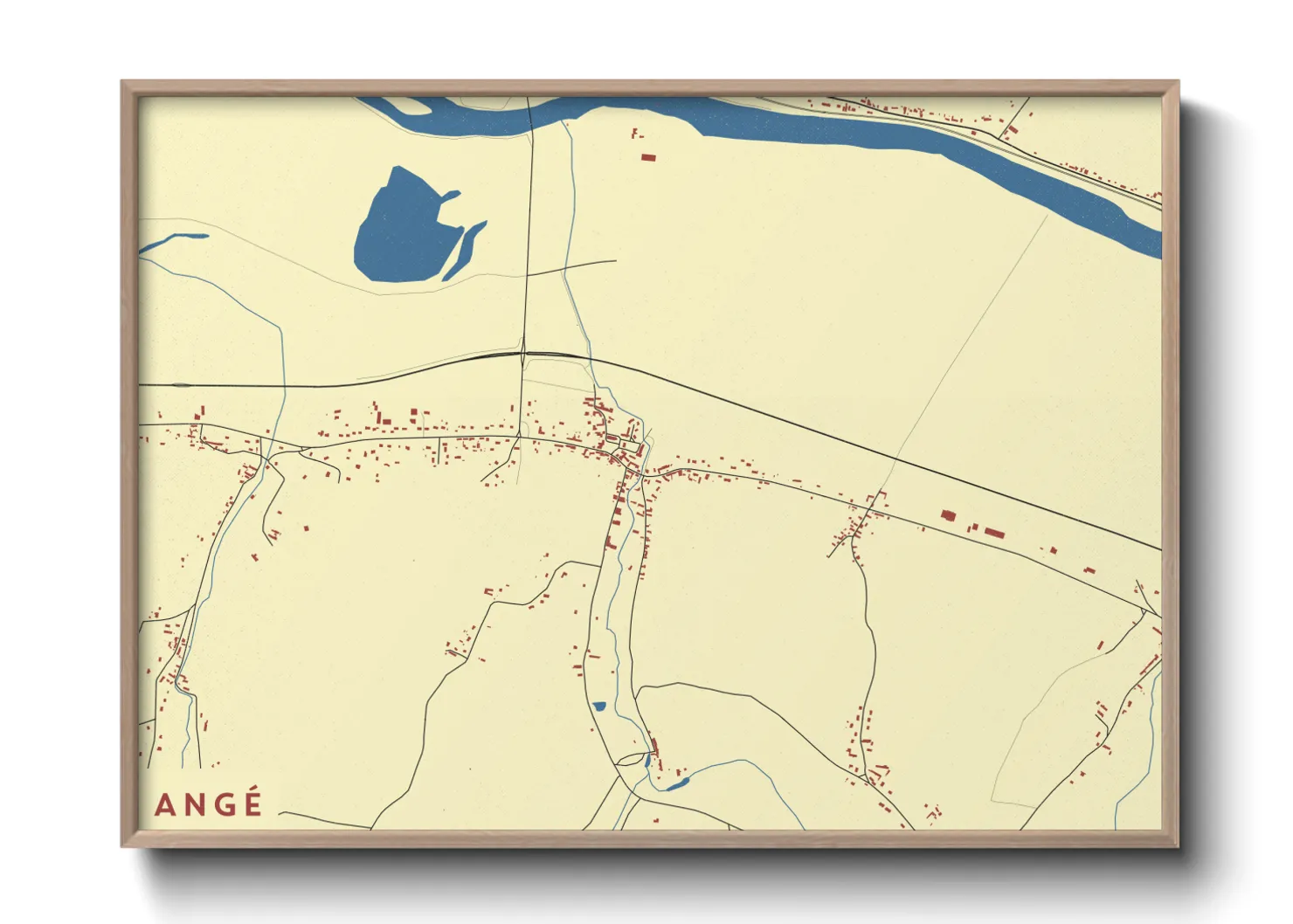 Une affiche de carte sur Angé