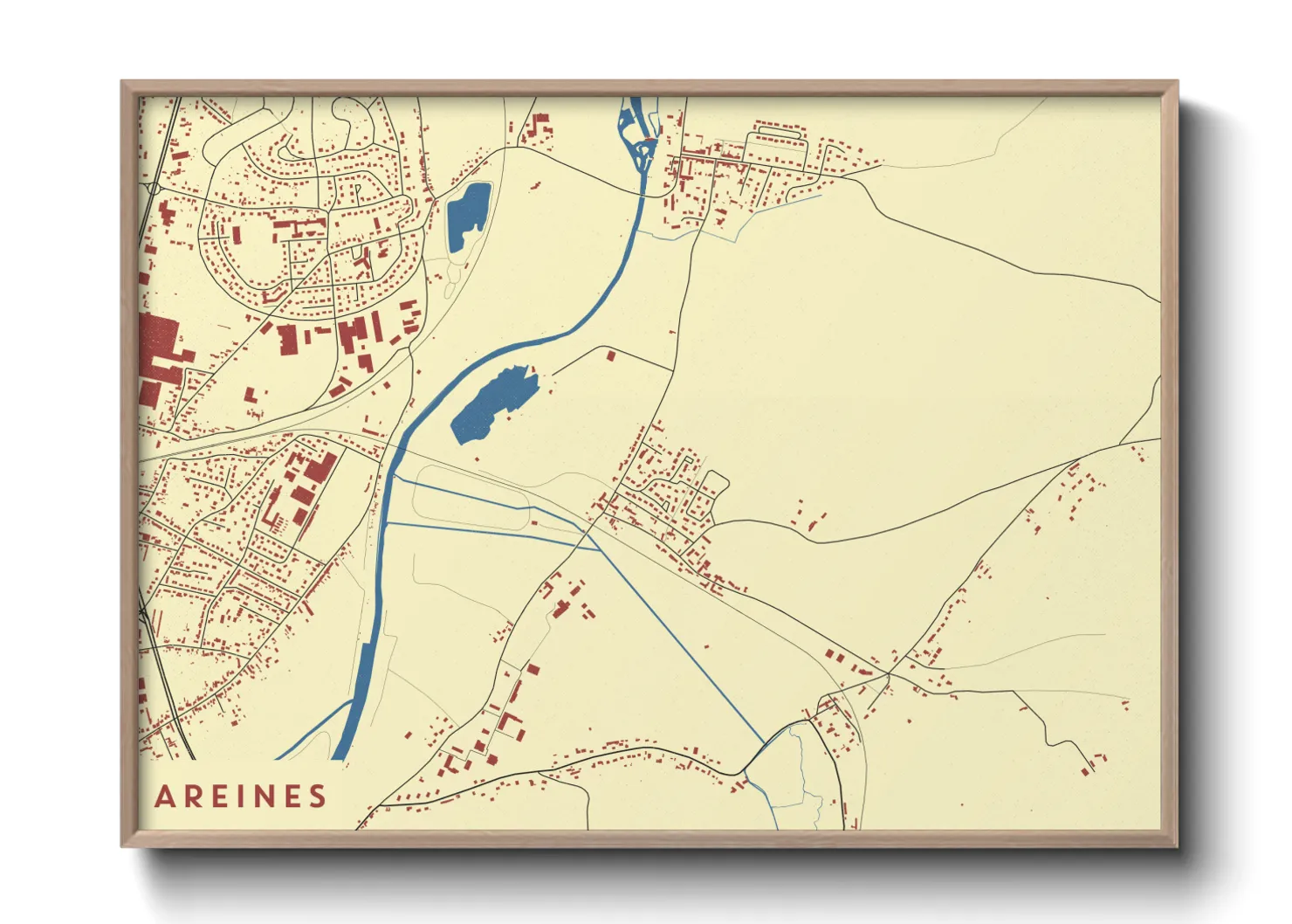 Une affiche de carte sur Areines