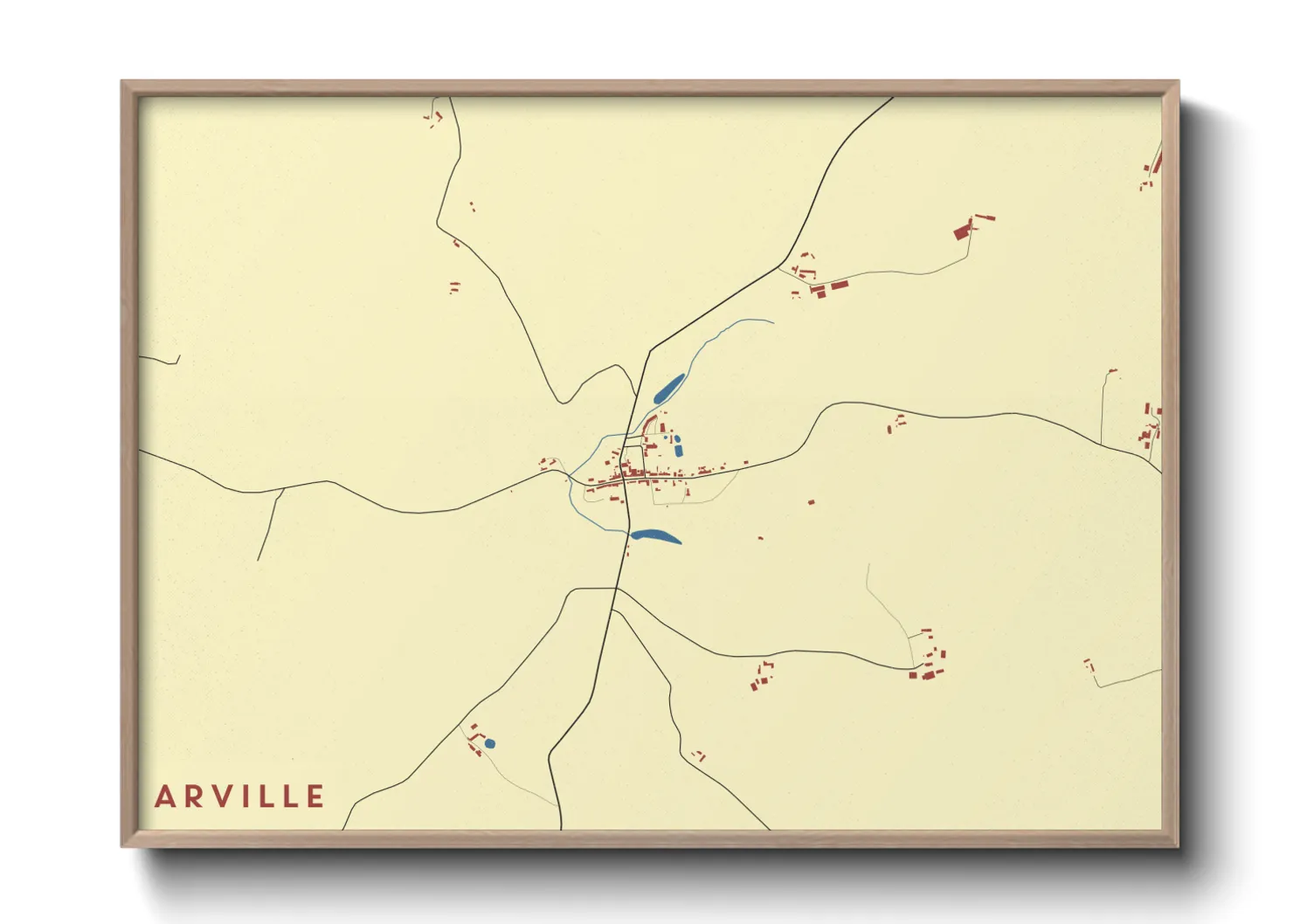 Une affiche de carte sur Arville