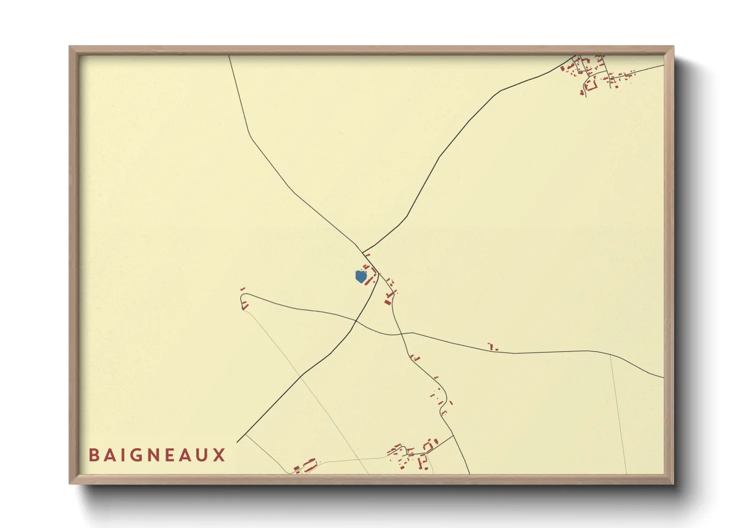 Une affiche de carte sur Baigneaux