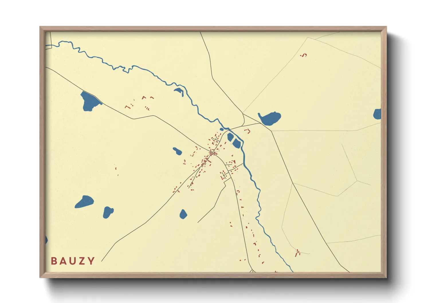 Une affiche de carte sur Bauzy