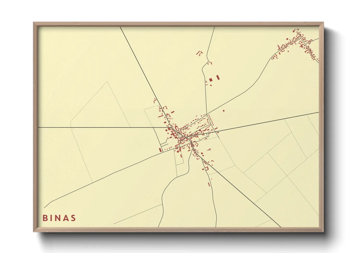 Une affiche de carte sur Binas