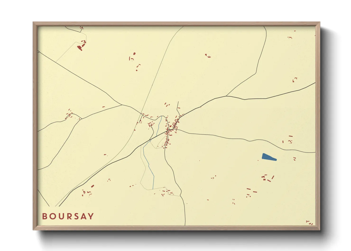 Une affiche de carte sur Boursay