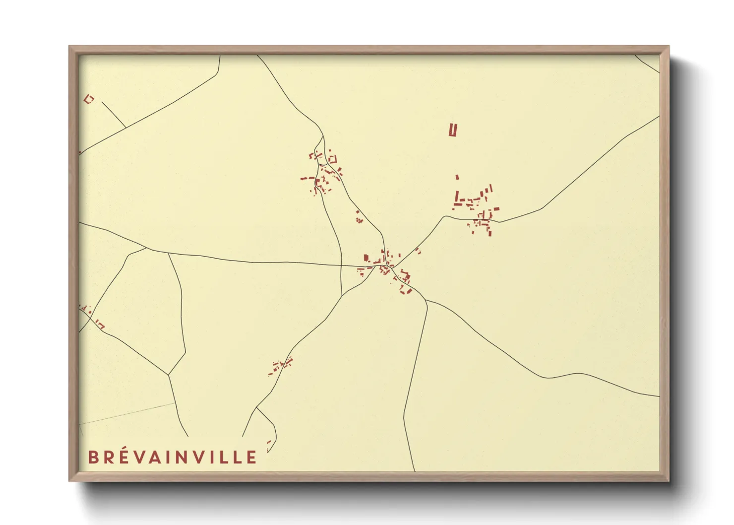 Une affiche de carte sur Brévainville