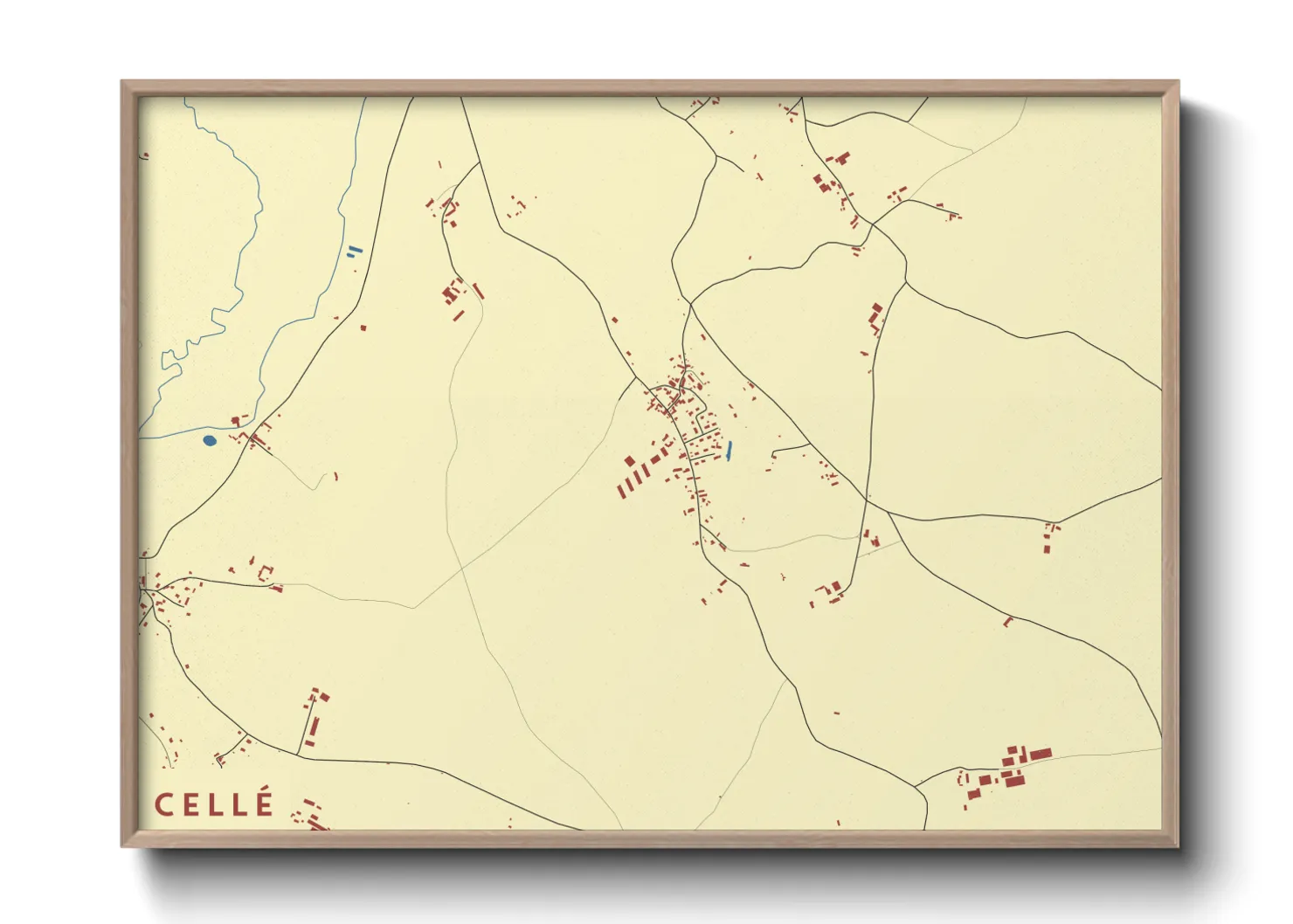 Une affiche de carte sur Cellé