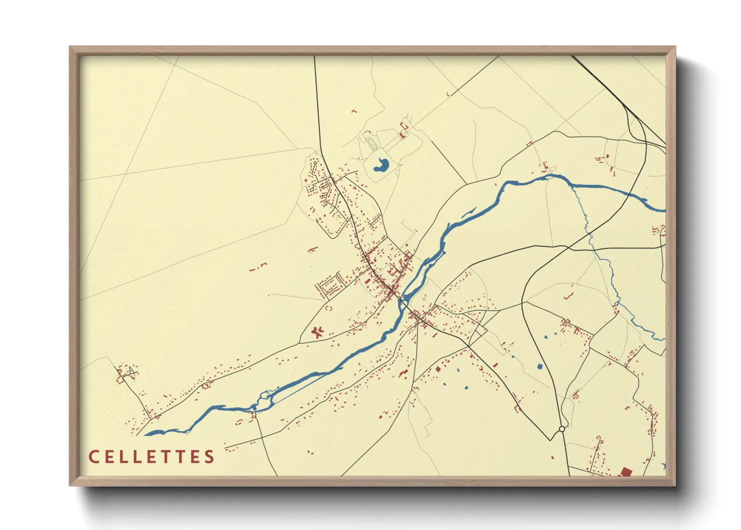 Une affiche de carte sur Cellettes