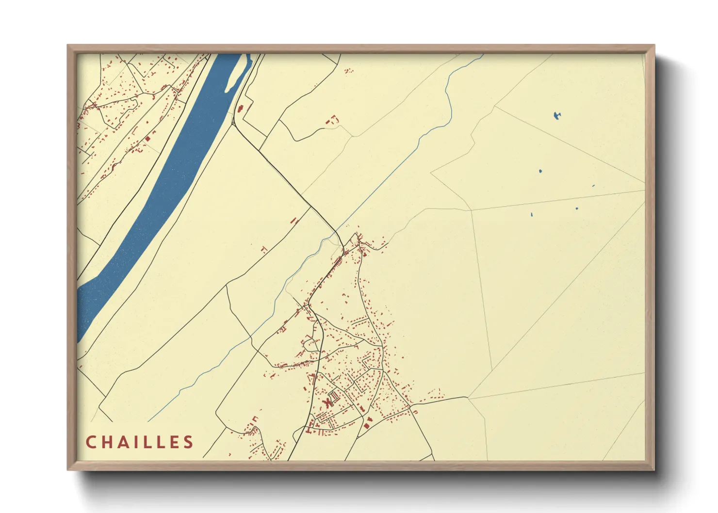 Une affiche de carte sur Chailles