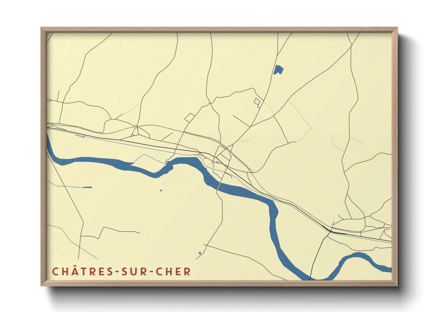 Une affiche de carte sur Châtres-sur-Cher