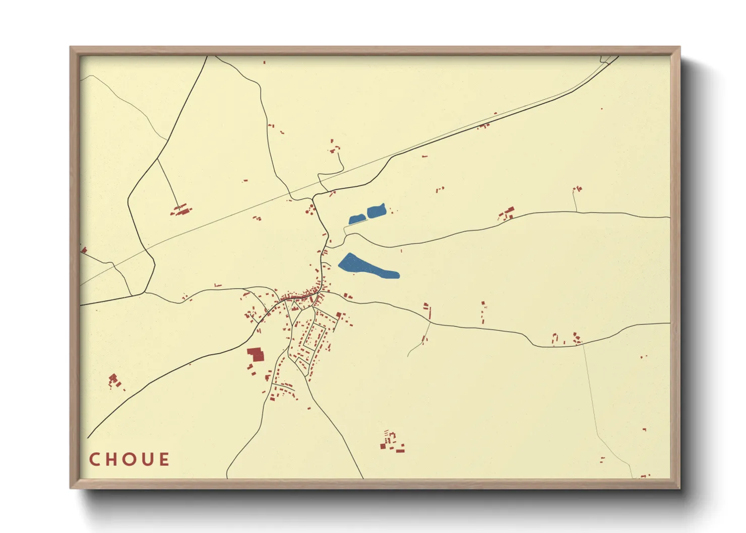 Une affiche de carte sur Choue