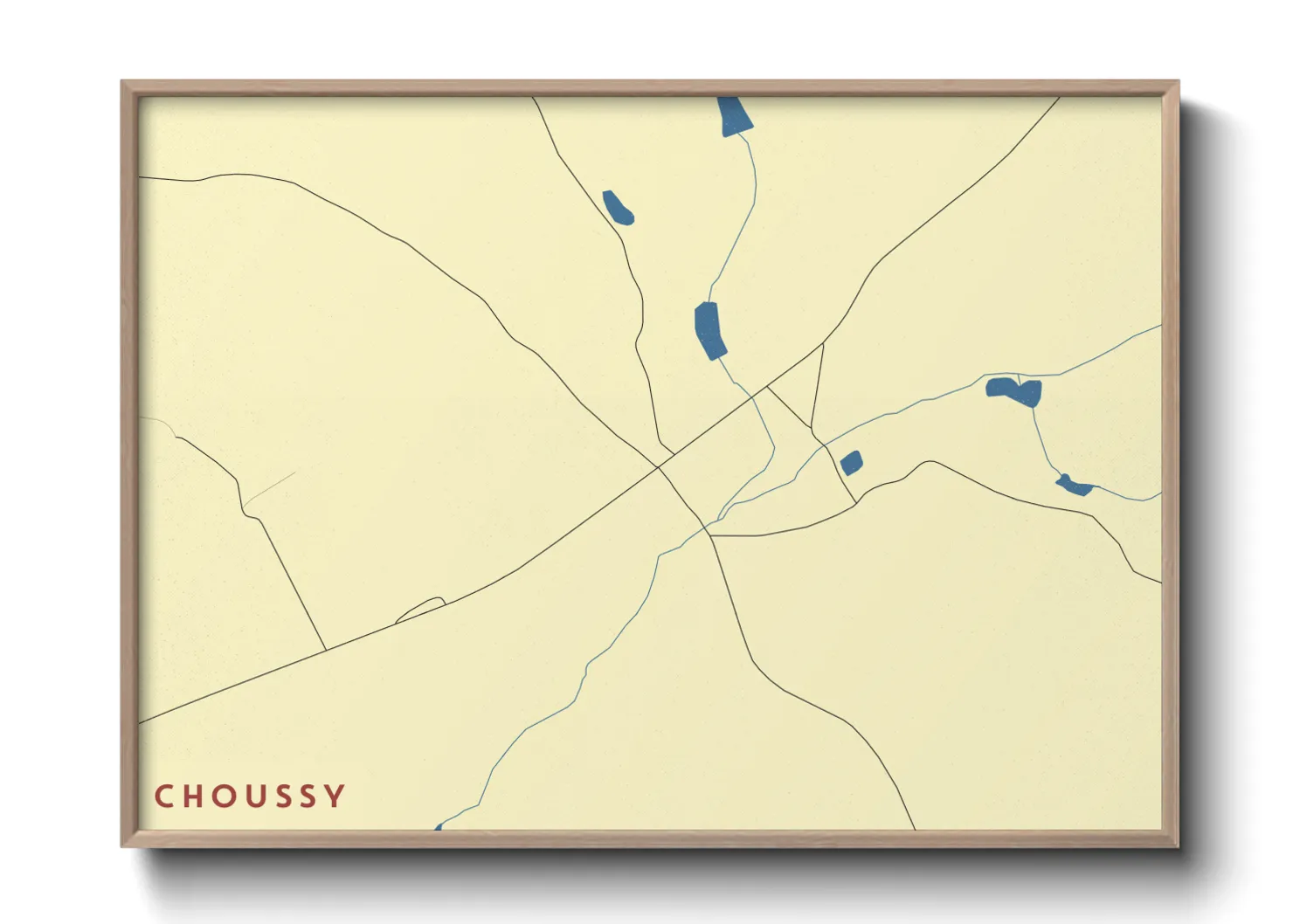 Une affiche de carte sur Choussy
