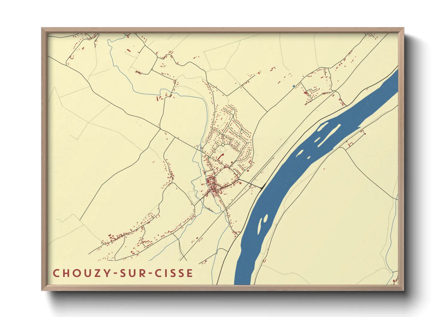 Une affiche de carte sur Chouzy-sur-Cisse