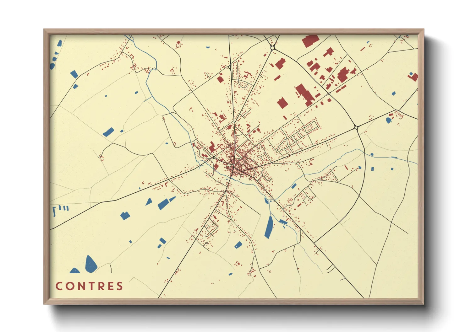 Une affiche de carte sur Contres