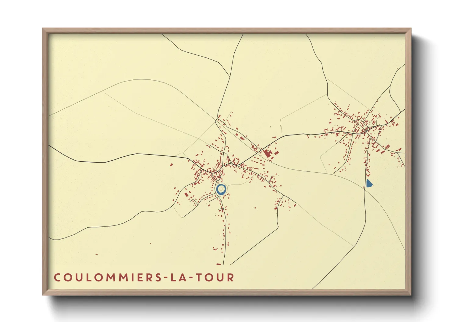 Une affiche de carte sur Coulommiers-la-Tour