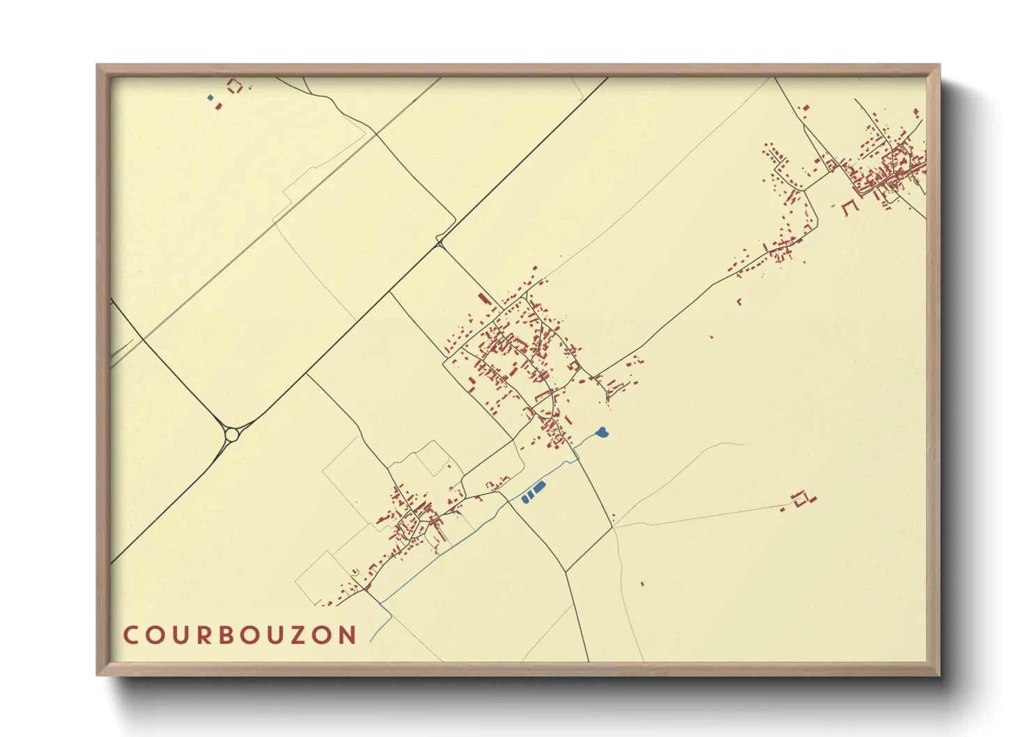 Une affiche de carte sur Courbouzon
