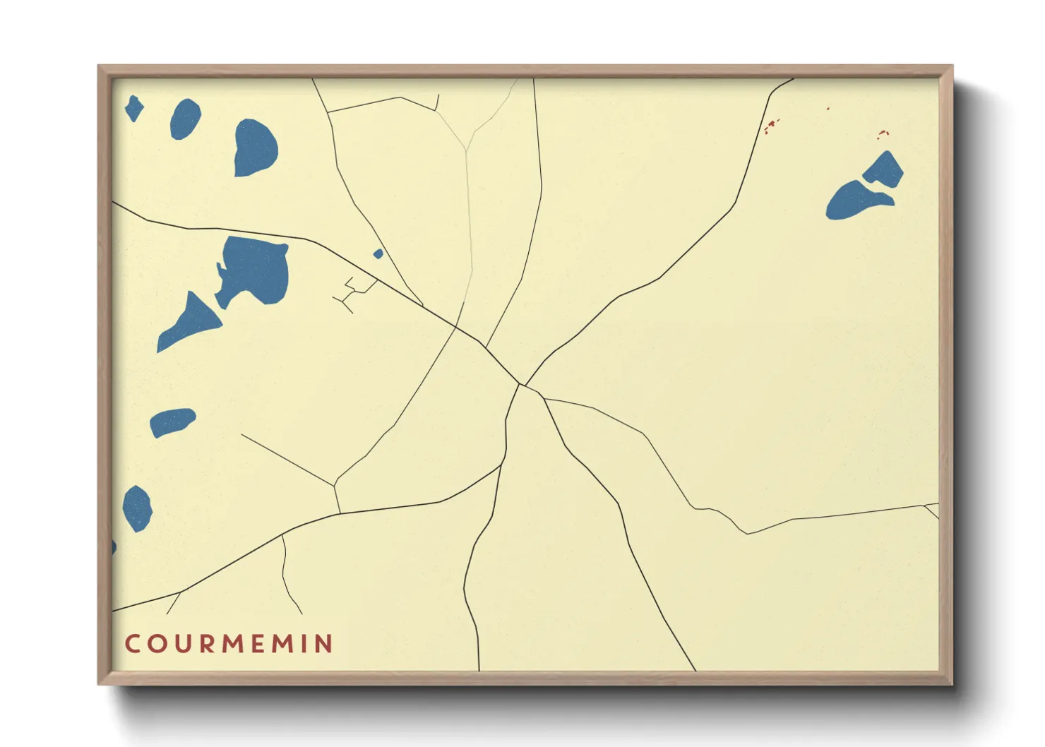 Une affiche de carte sur Courmemin
