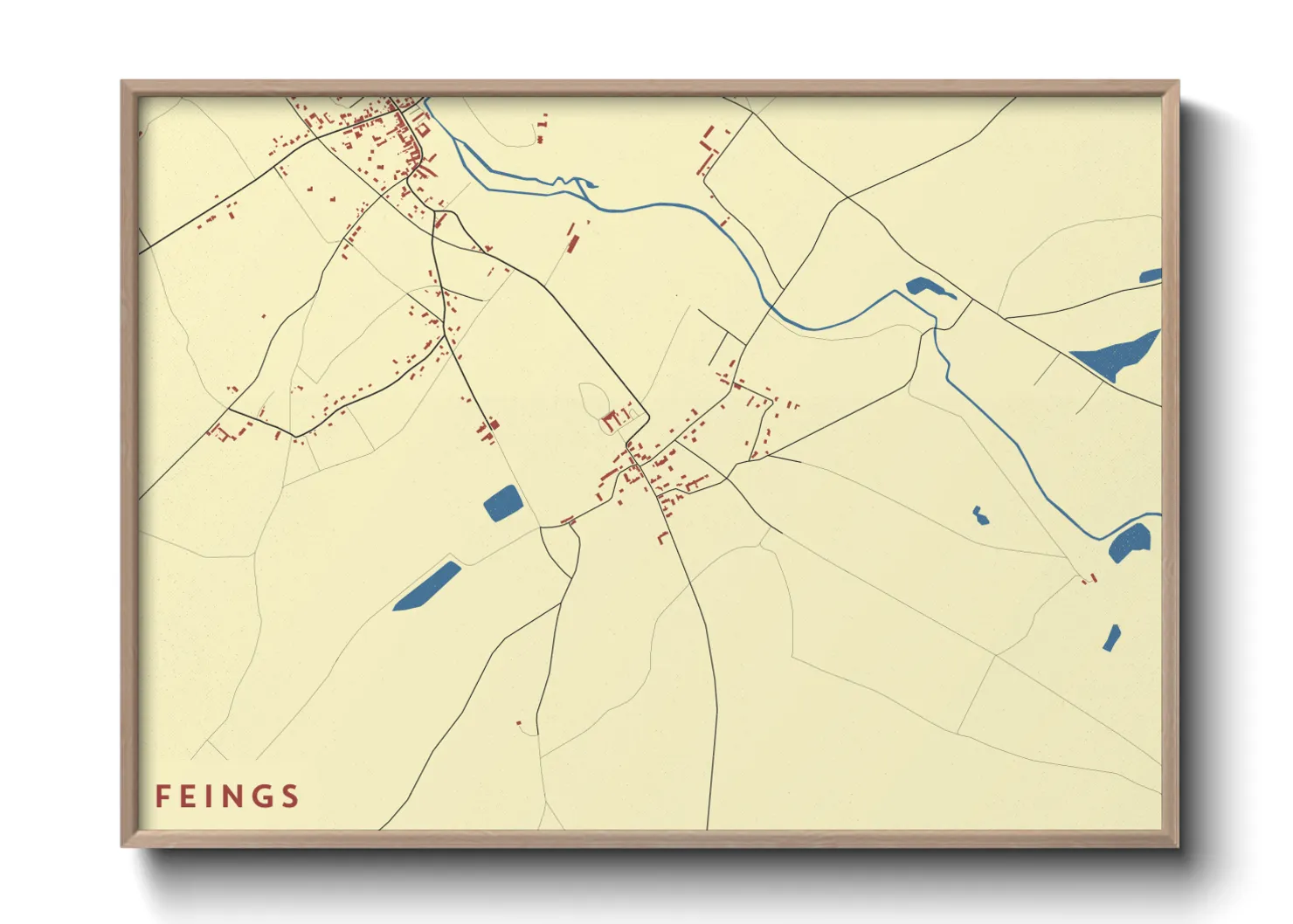 Une affiche de carte sur Feings