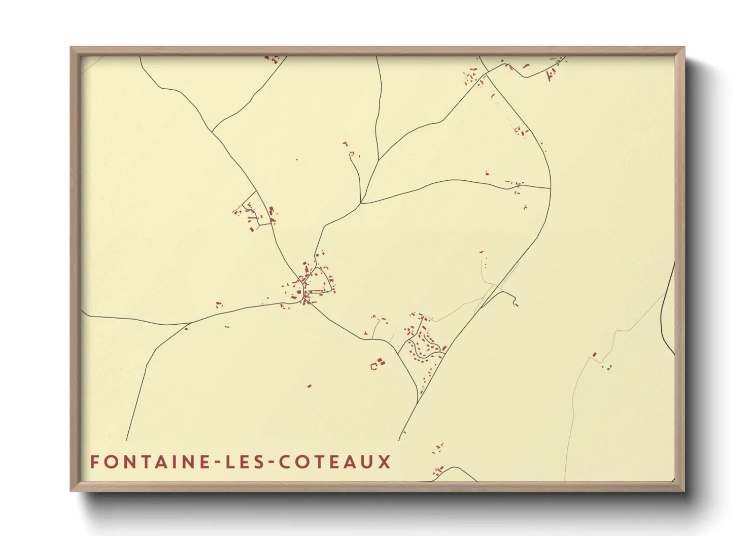 Une affiche de carte sur Fontaine-les-Coteaux