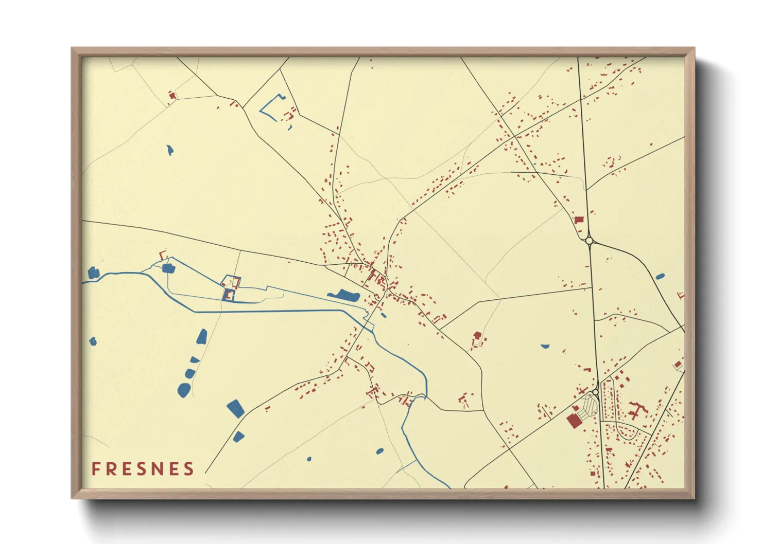 Une affiche de carte sur Fresnes