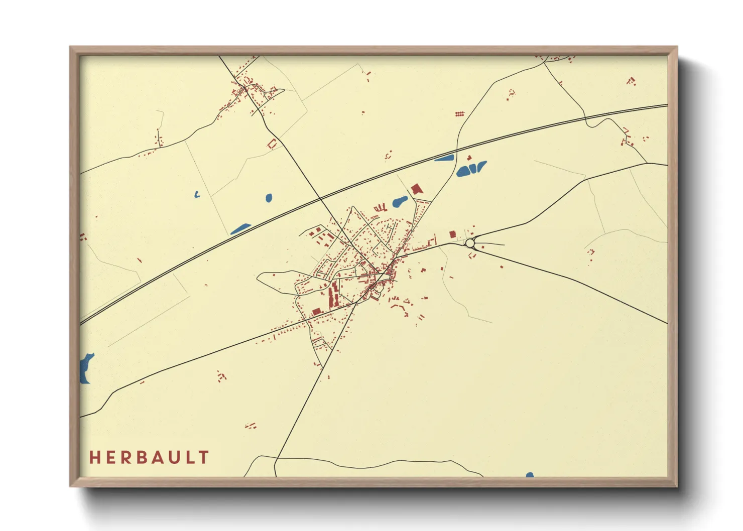 Une affiche de carte sur Herbault